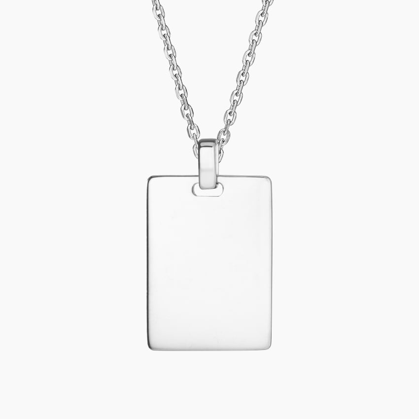 Engravable Tag Pendant (Large) in Silver
