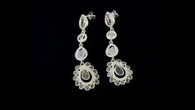 Load and play video in Gallery viewer, 2.70 CTW Diamond Polki Long Dangle Earrings
