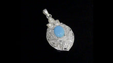 Load and play video in Gallery viewer, 0.25 CTW Diamond Polki Turquoise Pendant
