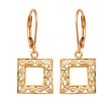 Load image into Gallery viewer, 0.25 CTW Natural Polki Diamond Square Shape Lever Back Earrings

