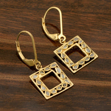 Load image into Gallery viewer, 0.25 CTW Natural Polki Diamond Square Shape Lever Back Earrings
