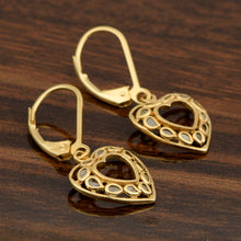Load image into Gallery viewer, 0.25 CTW Natural Polki Diamond Heart Shape Lever Back Earrings

