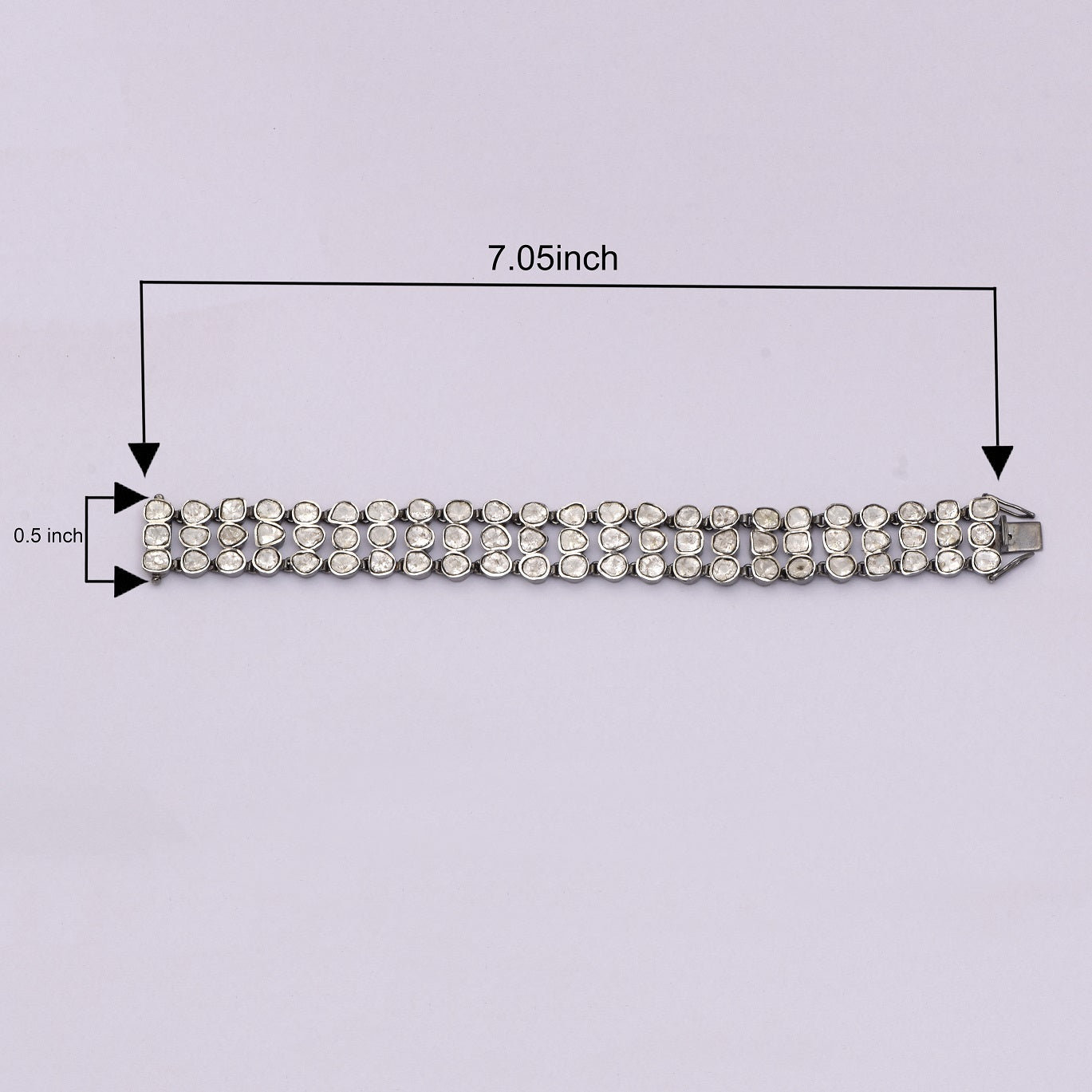 10.35 CTW Natural Diamond Polki River Bracelet