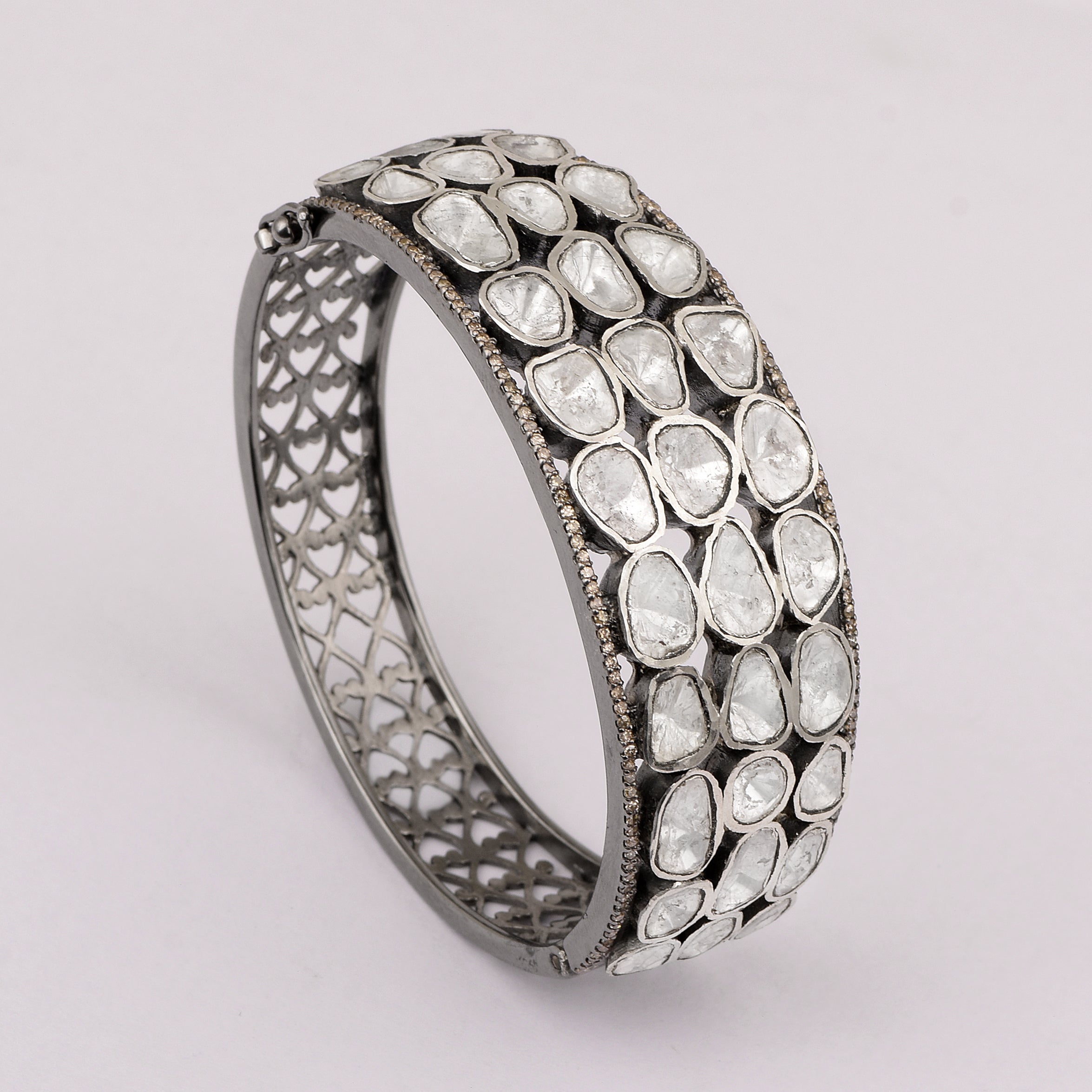 16.50 CTW Diamond Polki Solid Bracelet