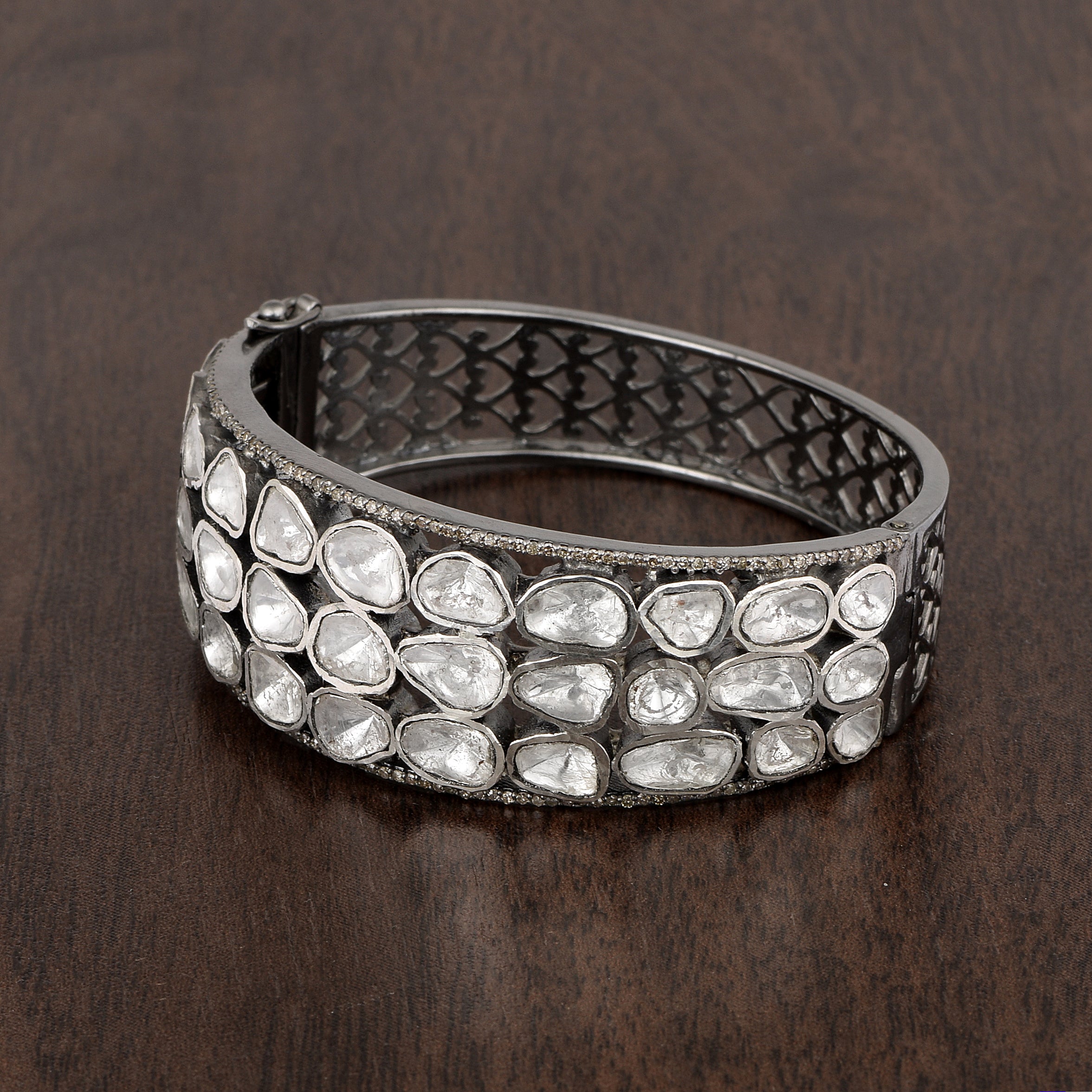 16.50 CTW Diamond Polki Solid Bracelet
