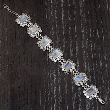 Load image into Gallery viewer, 4 CTW Diamond Polki Victorian Moonstone Bracelet
