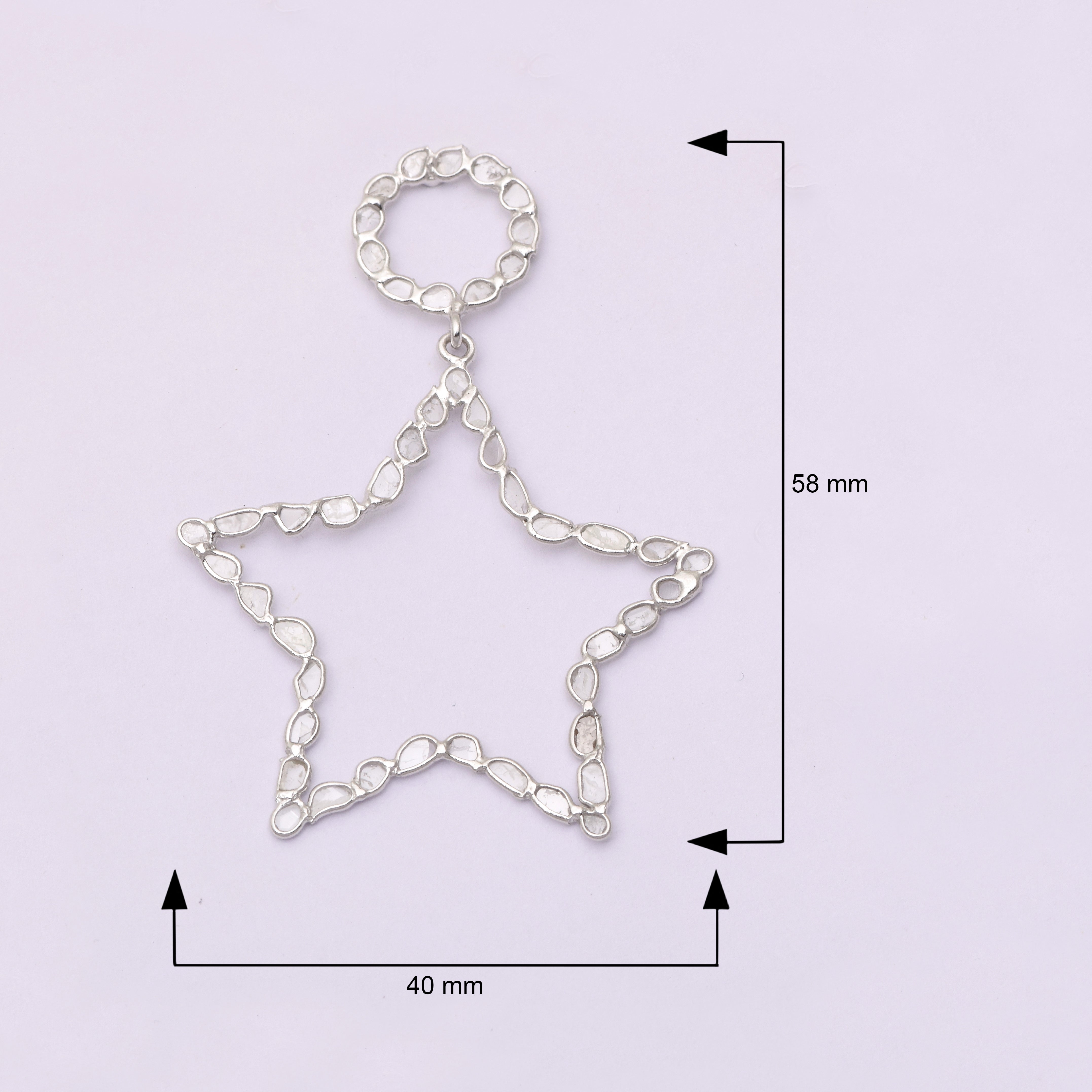 3.60 CTW Diamond Polki Star Earrings