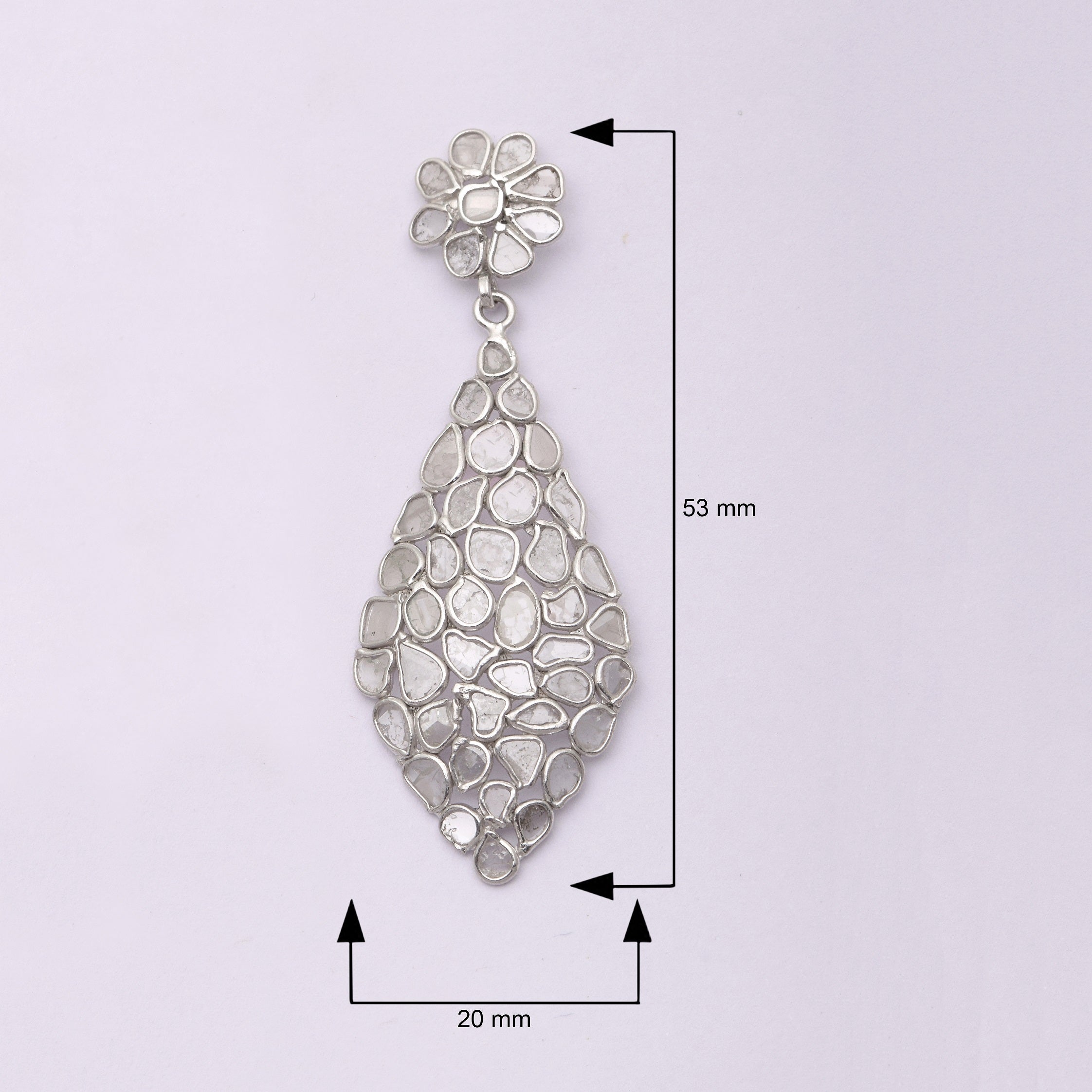 3.50 CTW Diamond Polki Dangle Earrings