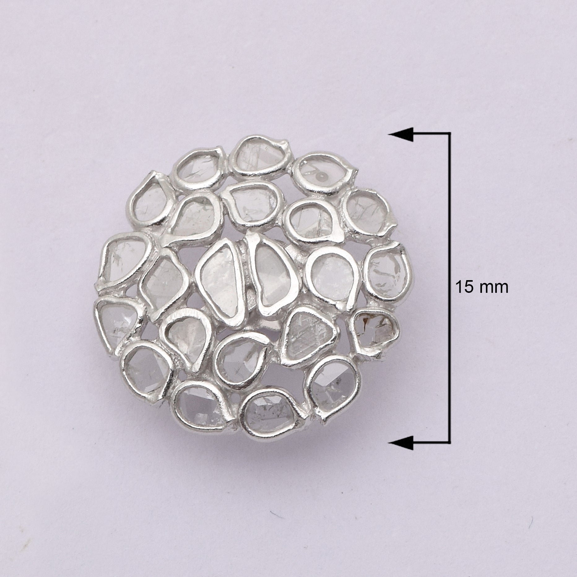 1.65 CTW Diamond Polki Round Floral Studs