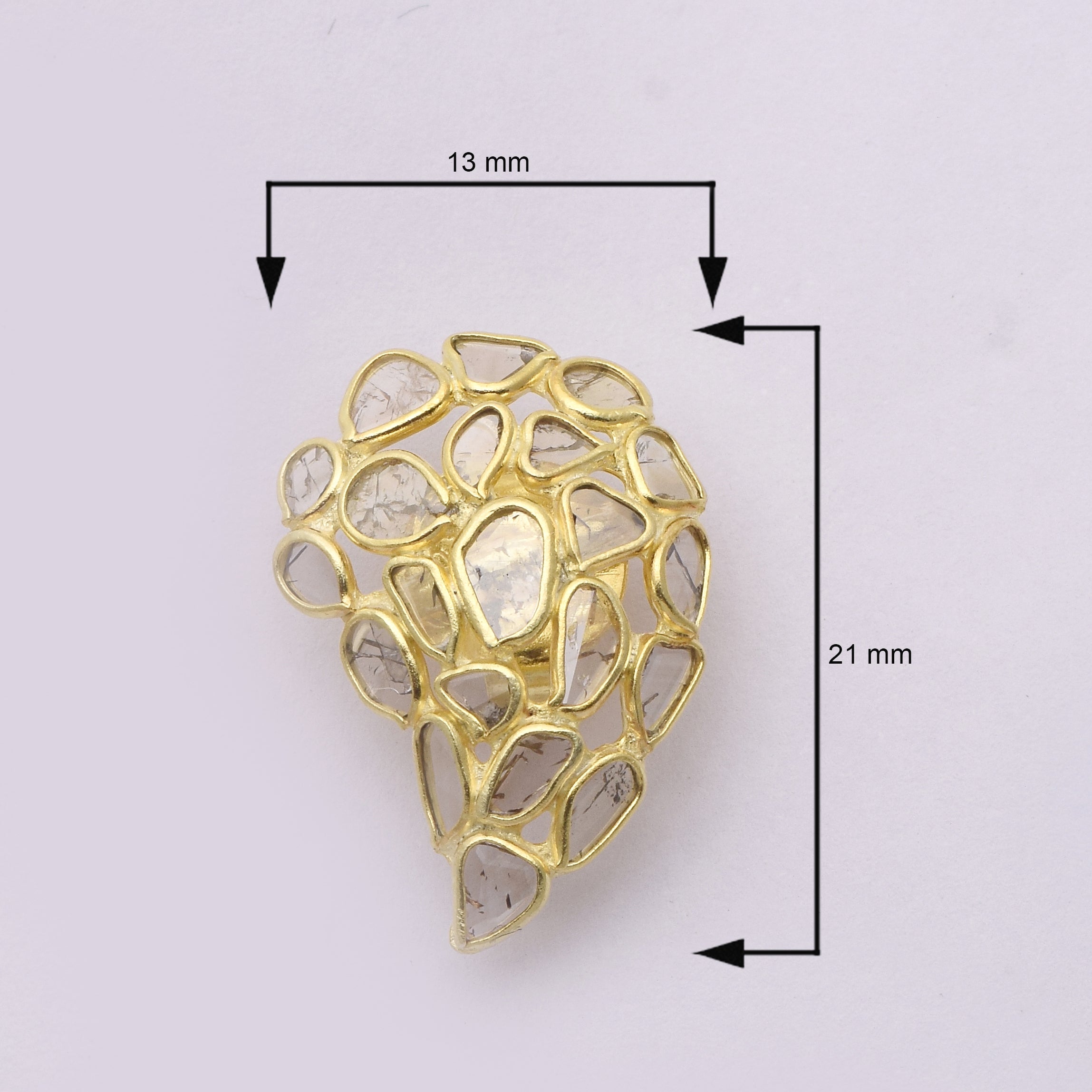 2.10 CTW Diamond Polki Winged Studs