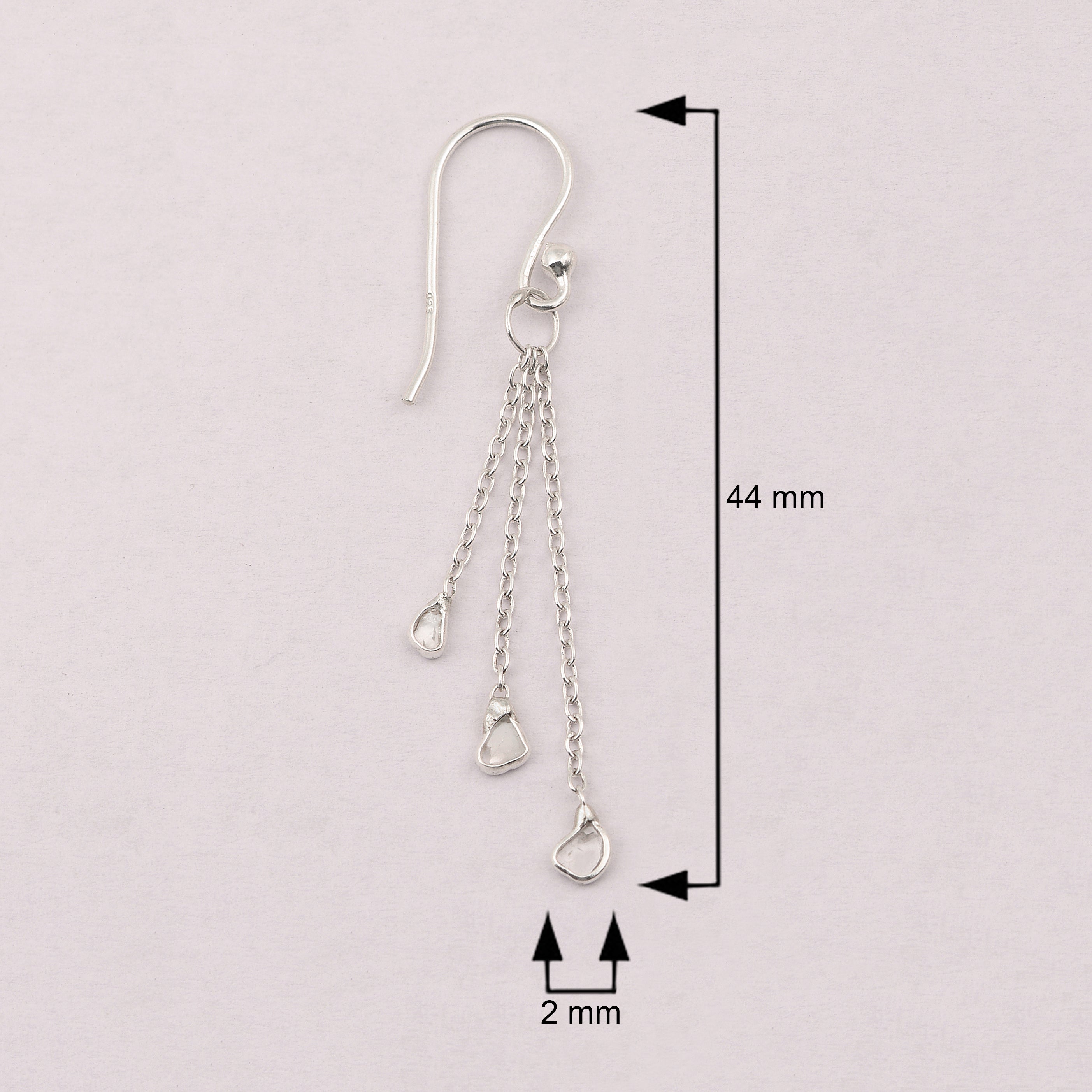 0.50 CTW Diamond Polki Thread Earrings