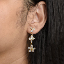 Load image into Gallery viewer, 1.20 CTW Diamond Polki Flower Dangle Earrings