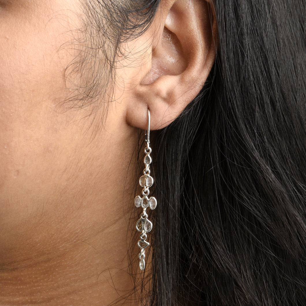 0.50 CTW Diamond Polki Thread Earrings