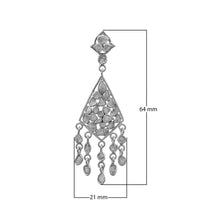 Load image into Gallery viewer, 3.00 CTW Slice Polki Diamond Long Dangle Earrings