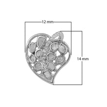 Load image into Gallery viewer, 0.50 CTW Slice Polki Diamond Heart Earring
