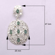 Load image into Gallery viewer, 5 CTW Diamond Polki Genuine Emerald Cluster Dangle Earring