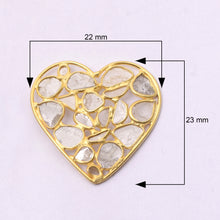 Load image into Gallery viewer, 3 CTW Diamond Polki Heart Earrings