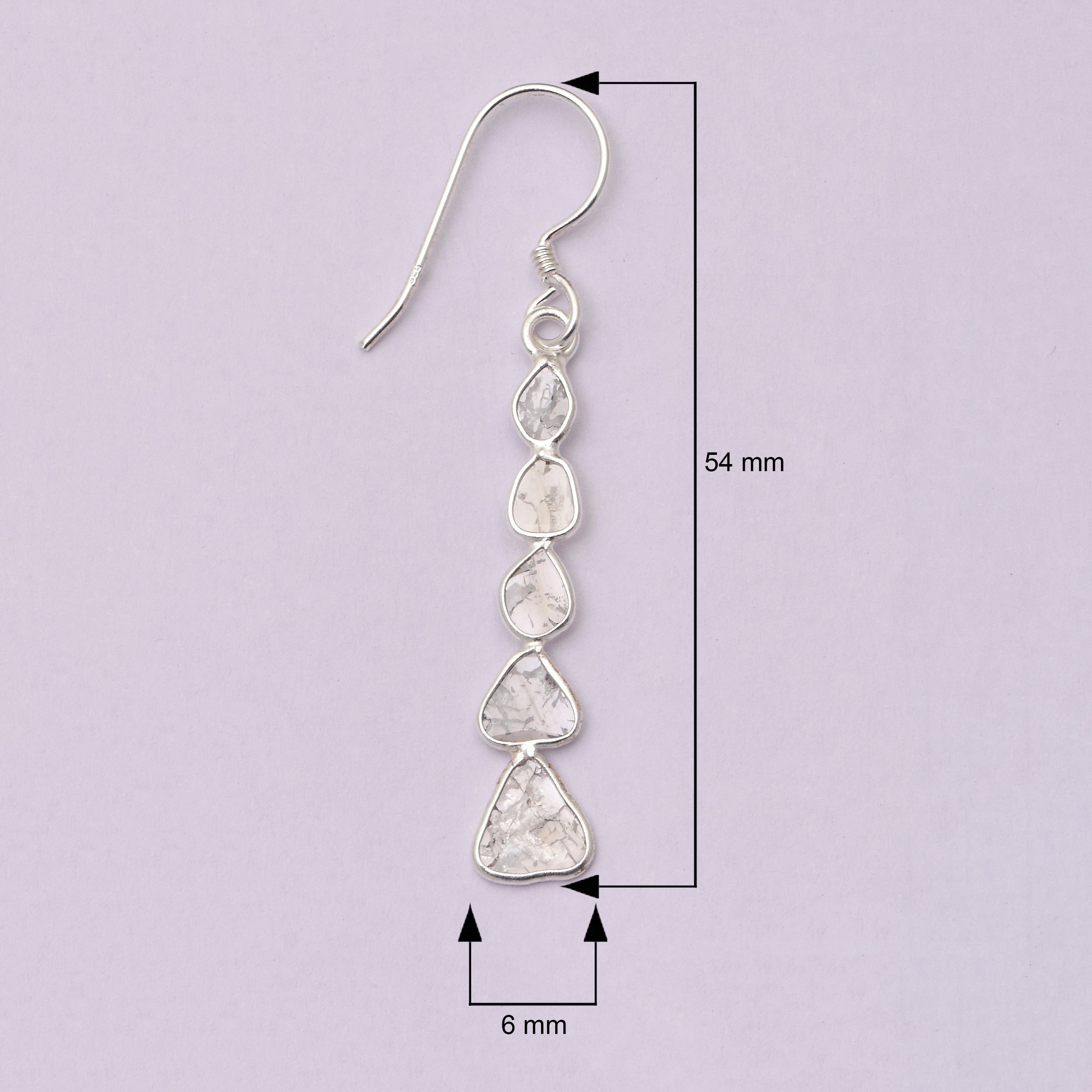 2.00 CTW Diamond Polki Running Dangle Earrings