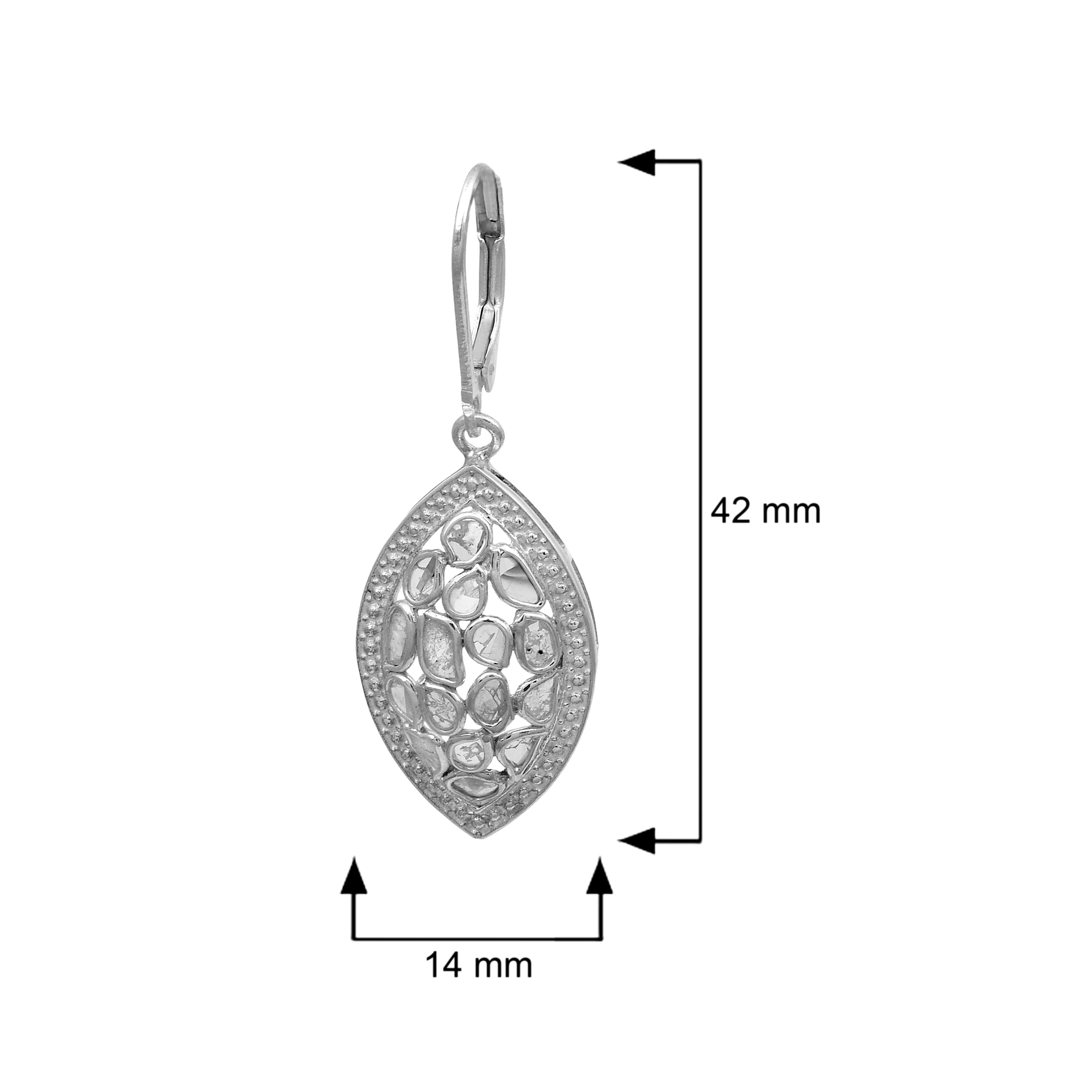 1.20 CTW Diamond Polki Marquise Earrings
