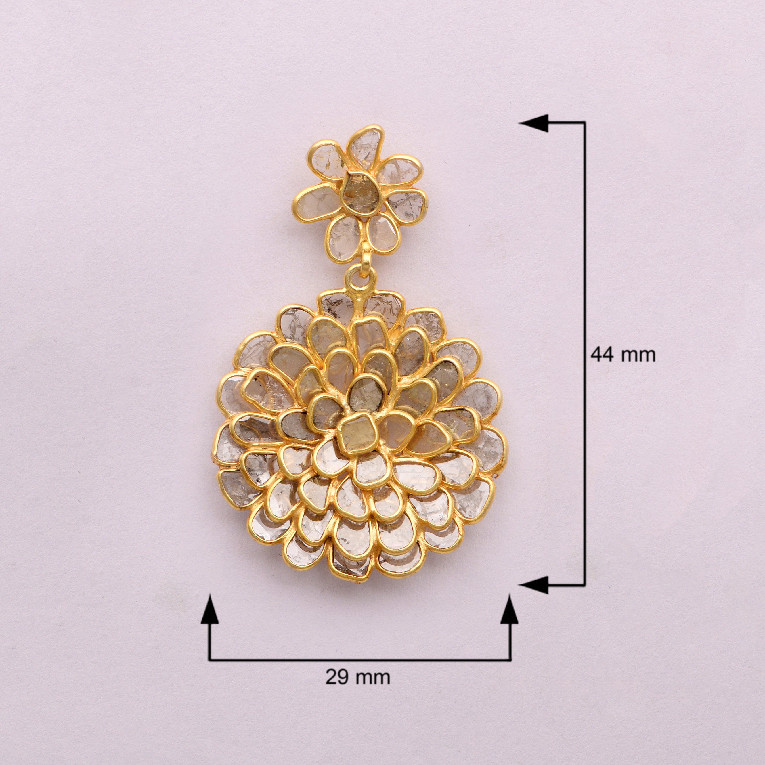 5 CTW Diamond Polki 3D Floral Earrings
