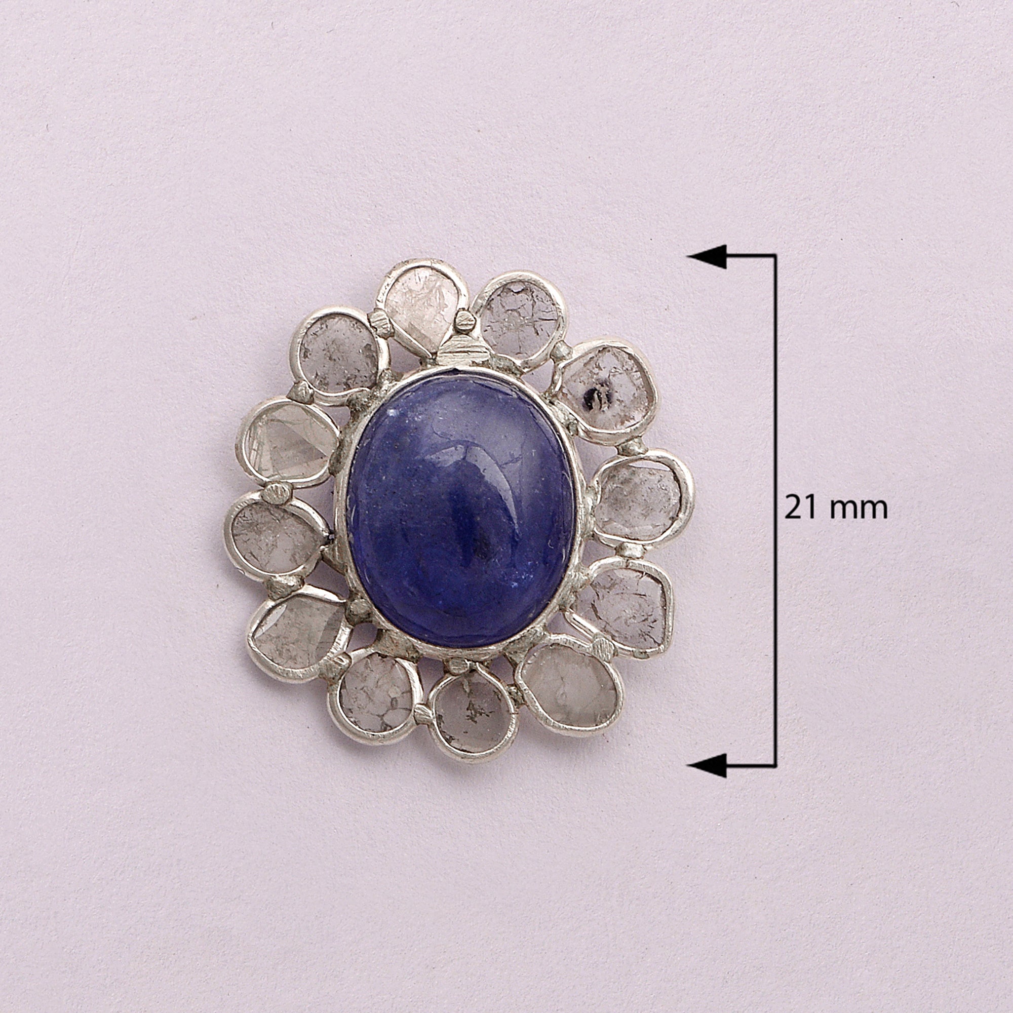 2.50 CTW Diamond Polki Tanzanite Stud Earrings