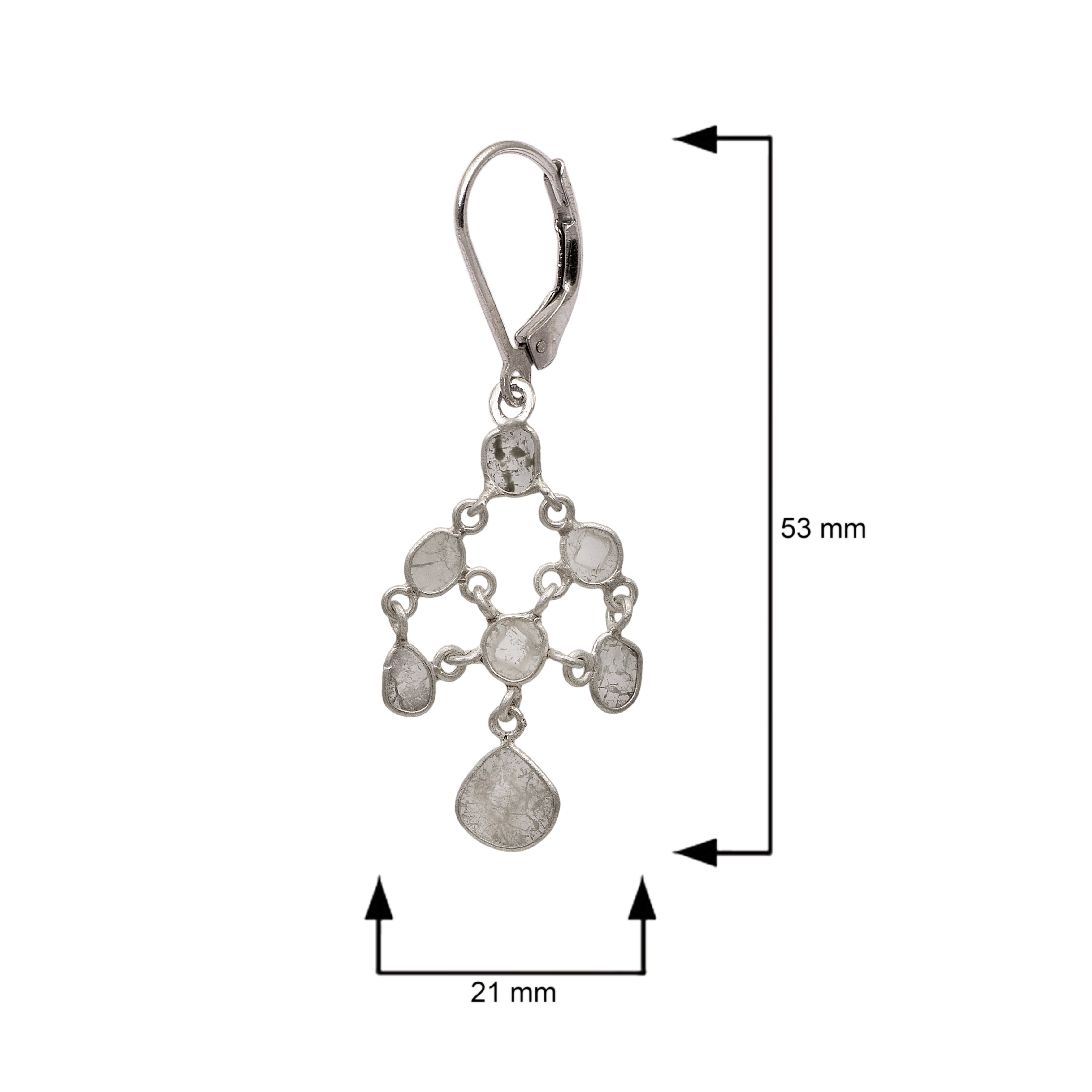 2 CTW Diamond Polki Dangle Earrings