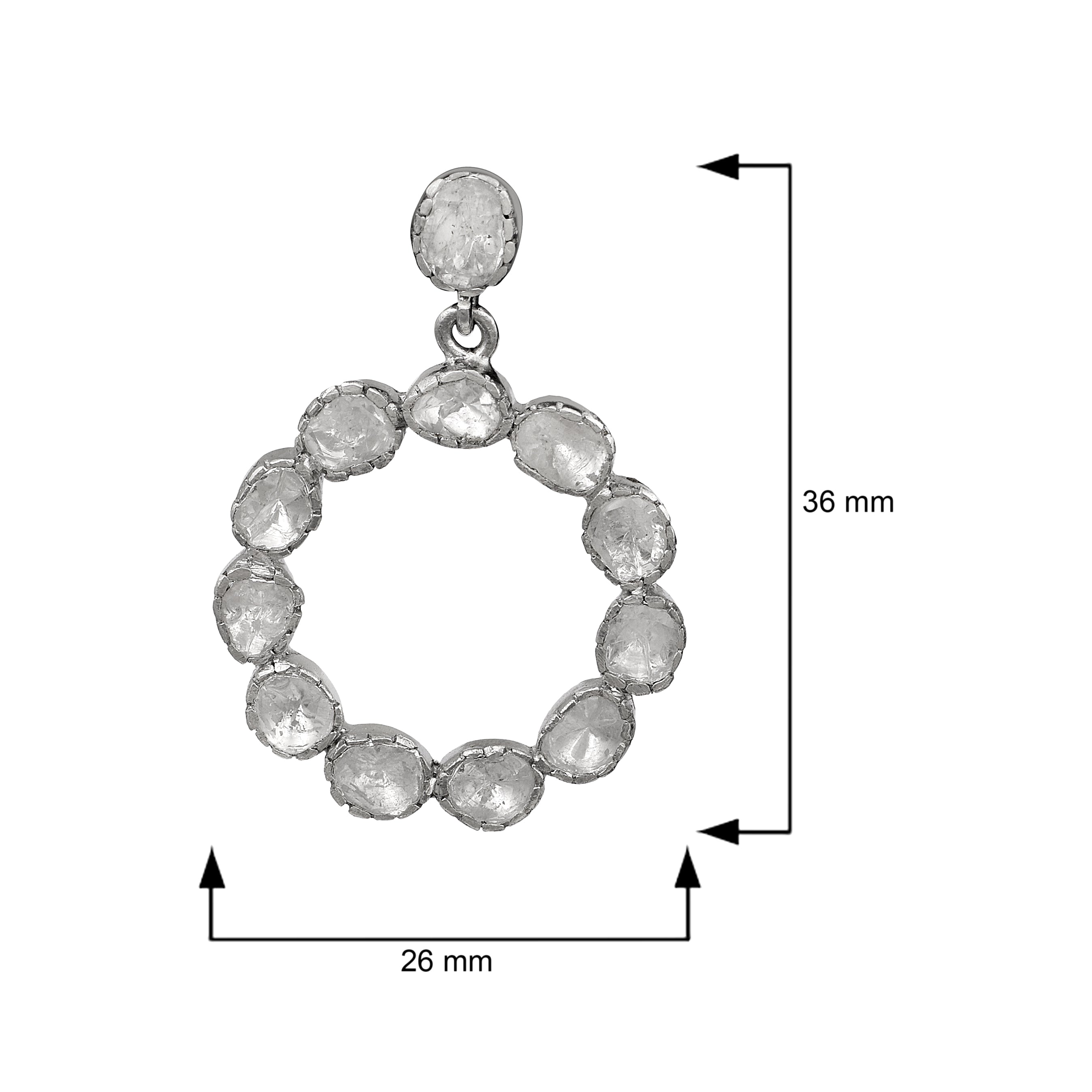 2.50 CTW Diamond Polki Round Dangle Earrings