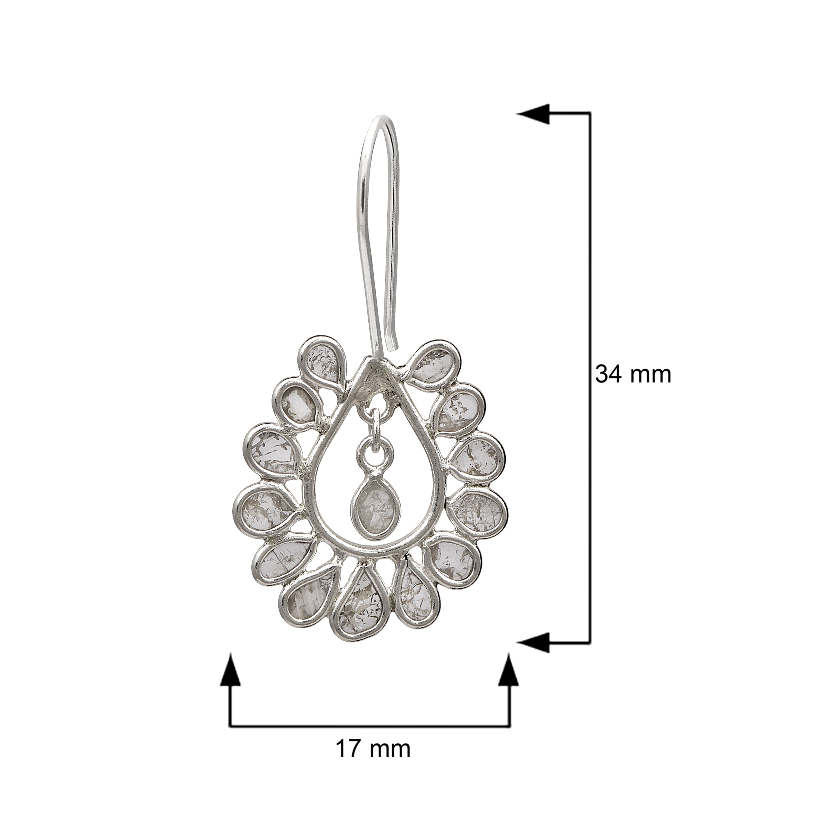 1.40 CTW Diamond Polki Dangle Earrings