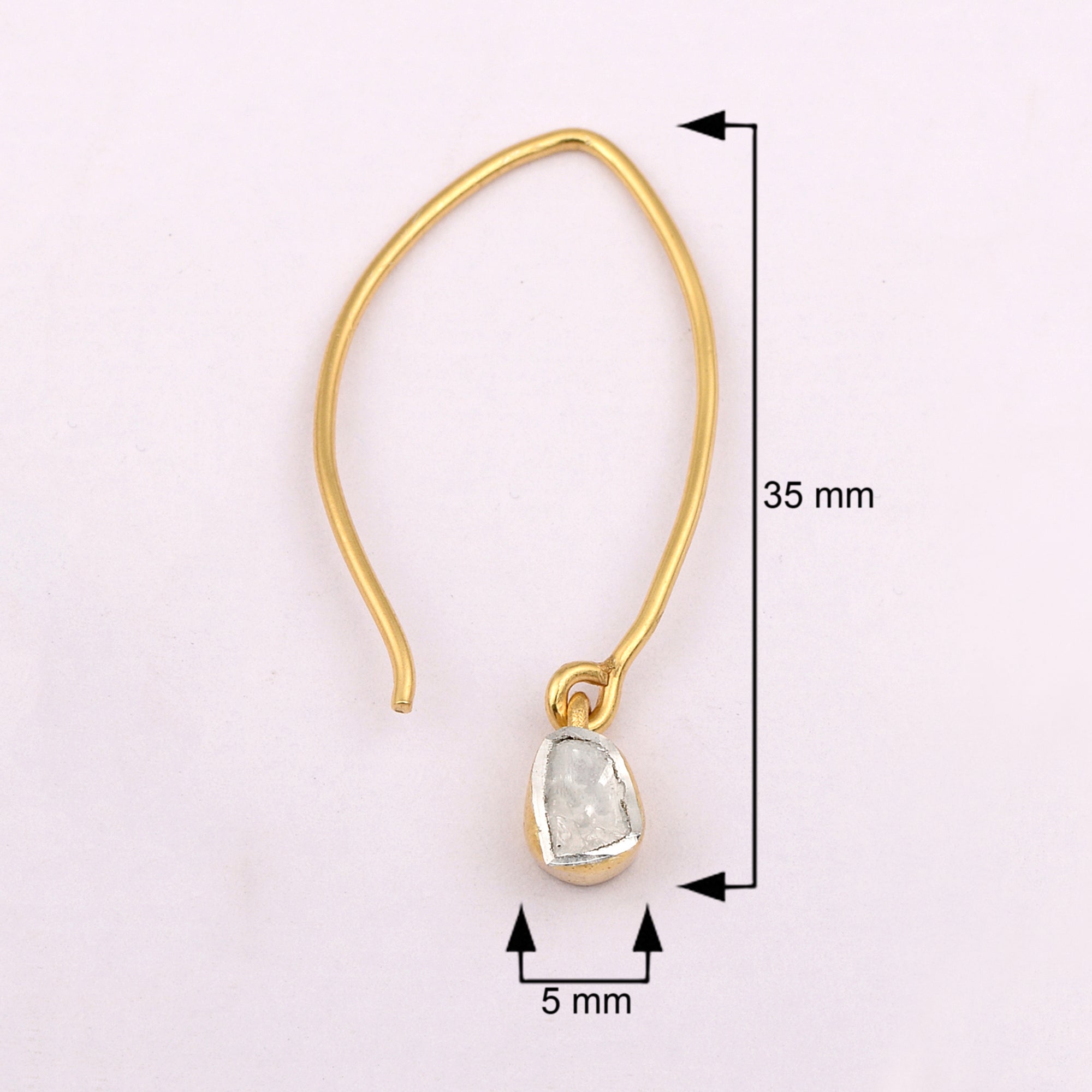 0.35 CTW Diamond Polki Dangle Earrings