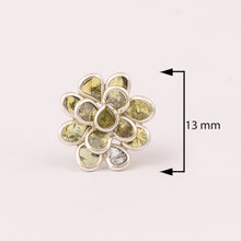 Load image into Gallery viewer, 2 CTW Yellow Diamond Polki 3D Flower Stud Earrings