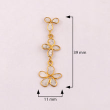 Load image into Gallery viewer, 1.20 CTW Diamond Polki Flower Dangle Earrings