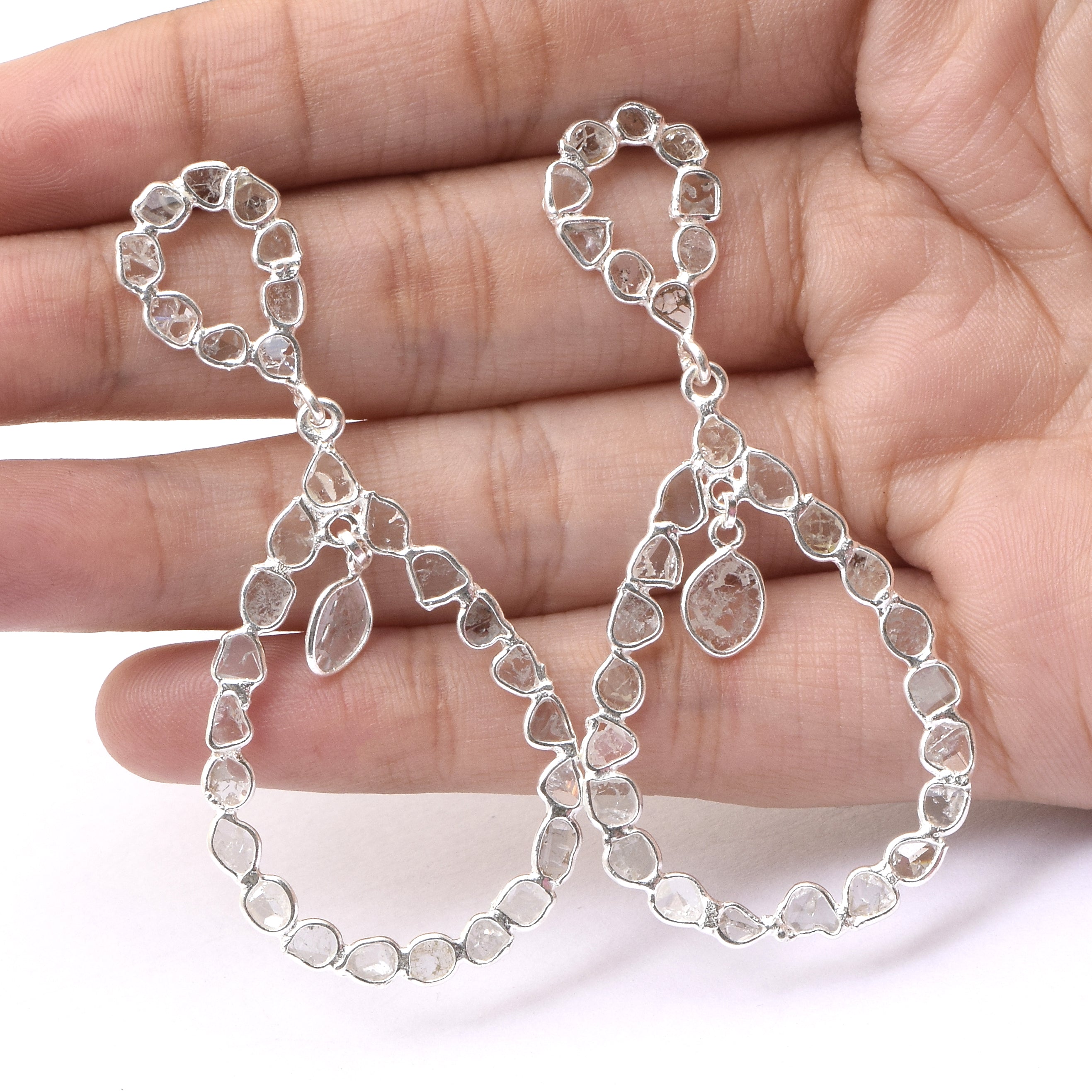 4 CTW Diamond Polki Dangle Earrings