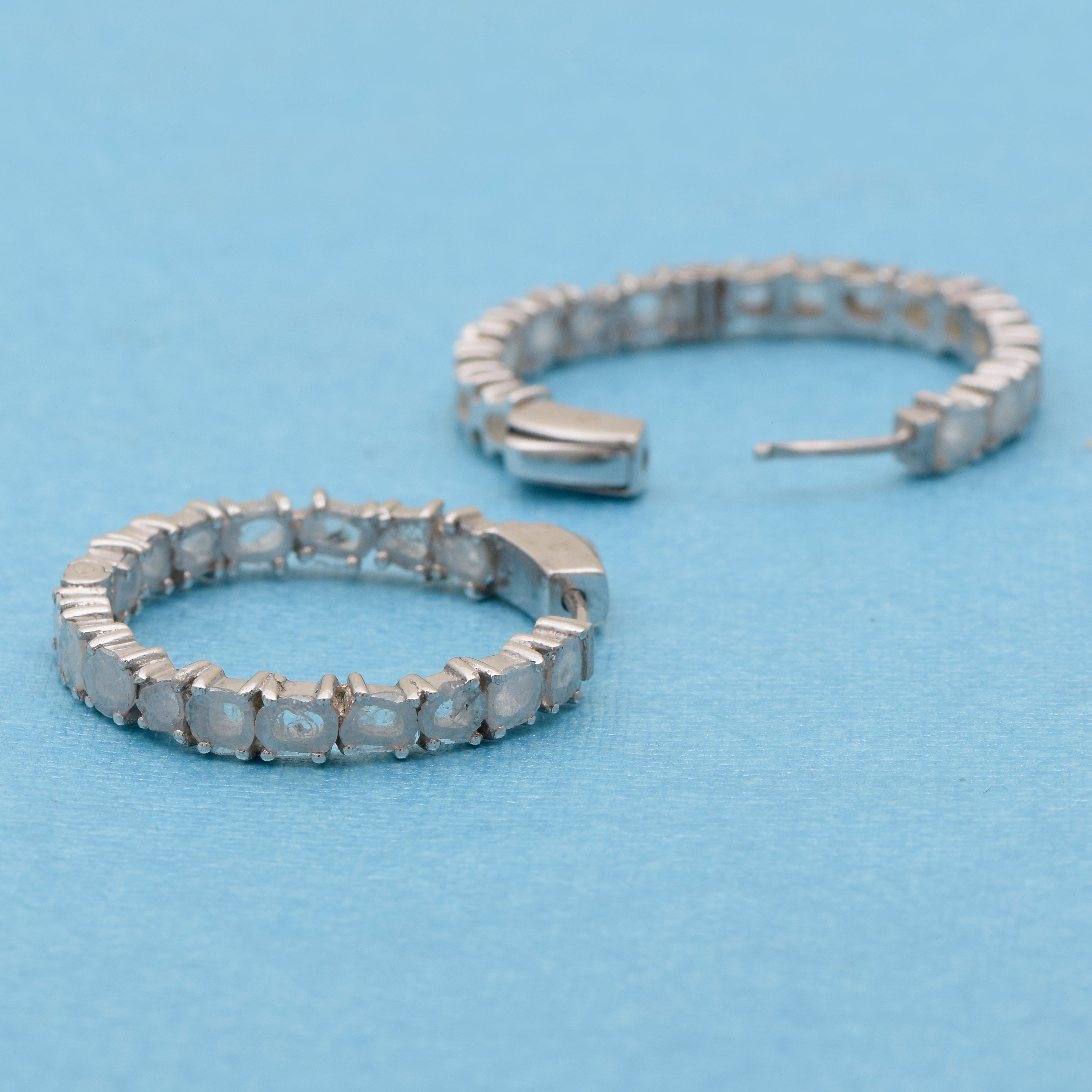 3.00 CTW Diamond Polki Hoop Earrings