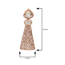 Load image into Gallery viewer, 2 CTW Diamond Polki Dangle Rose Gold Earring
