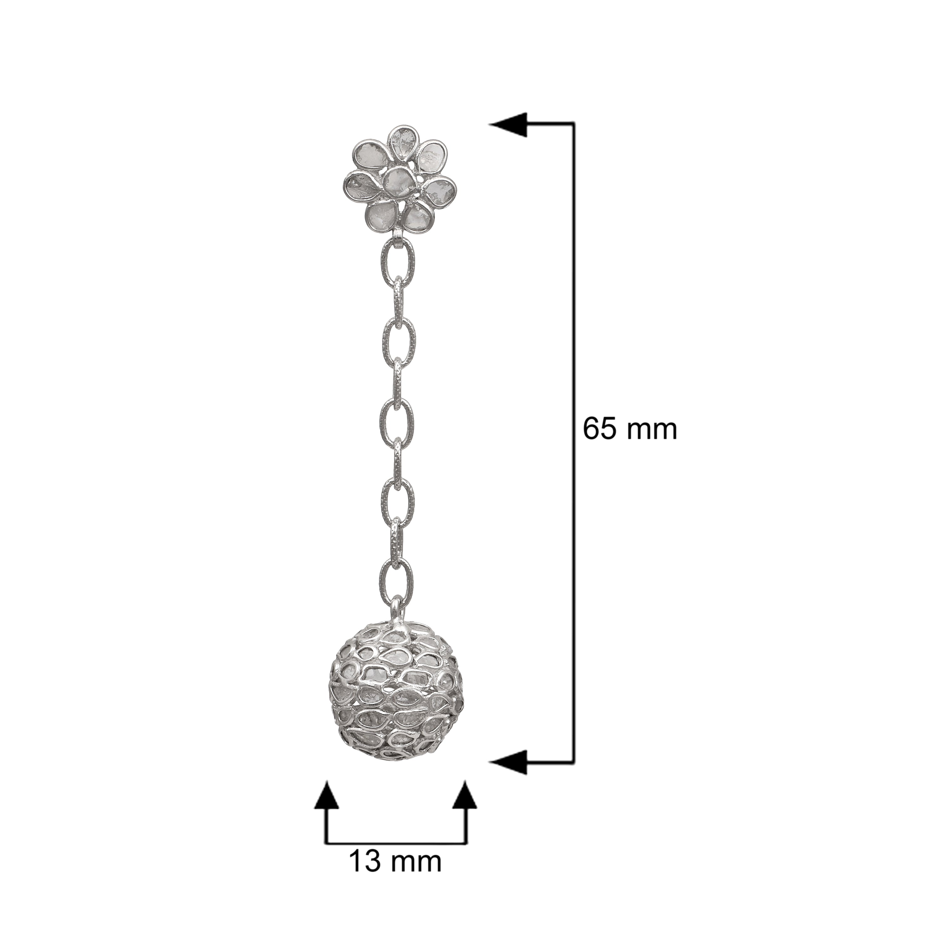 4.50 CTW Diamond Polki Dangle Earrings