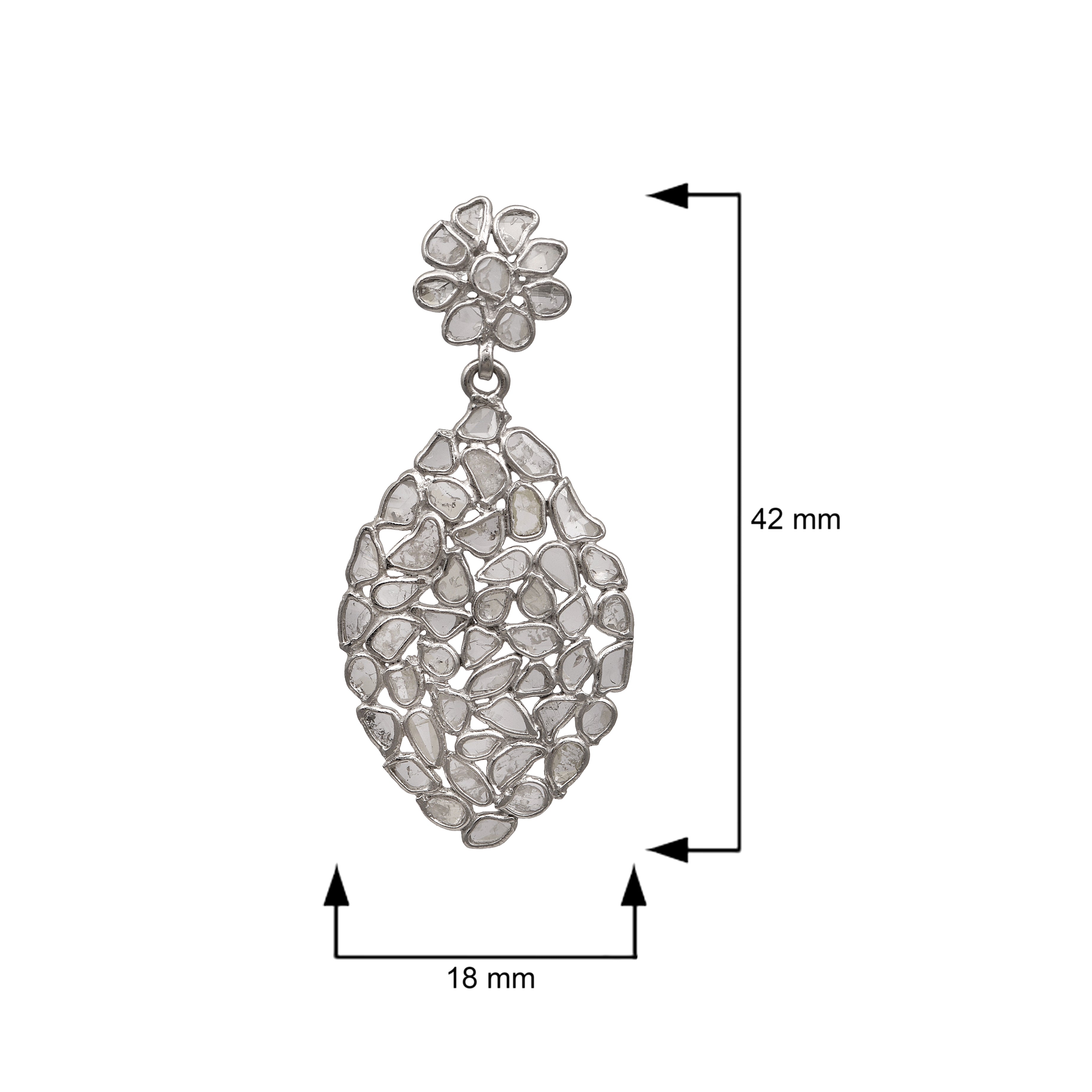 3.50 CTW Diamond Polki Dangles