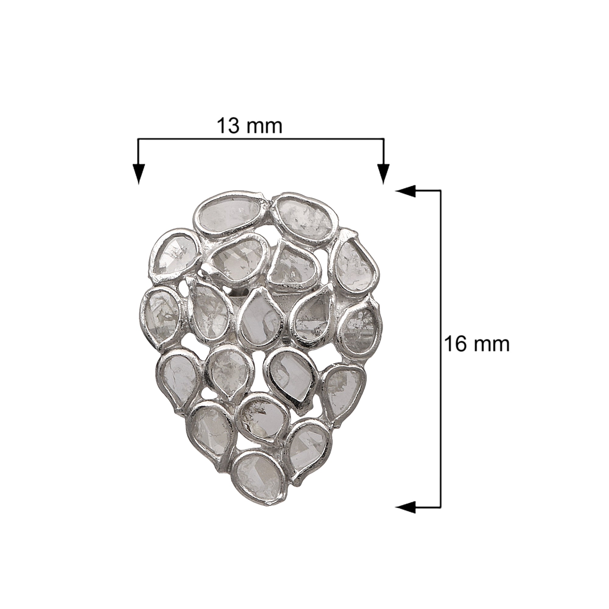 2 CTW Diamond Polki Tinny Pear Studs