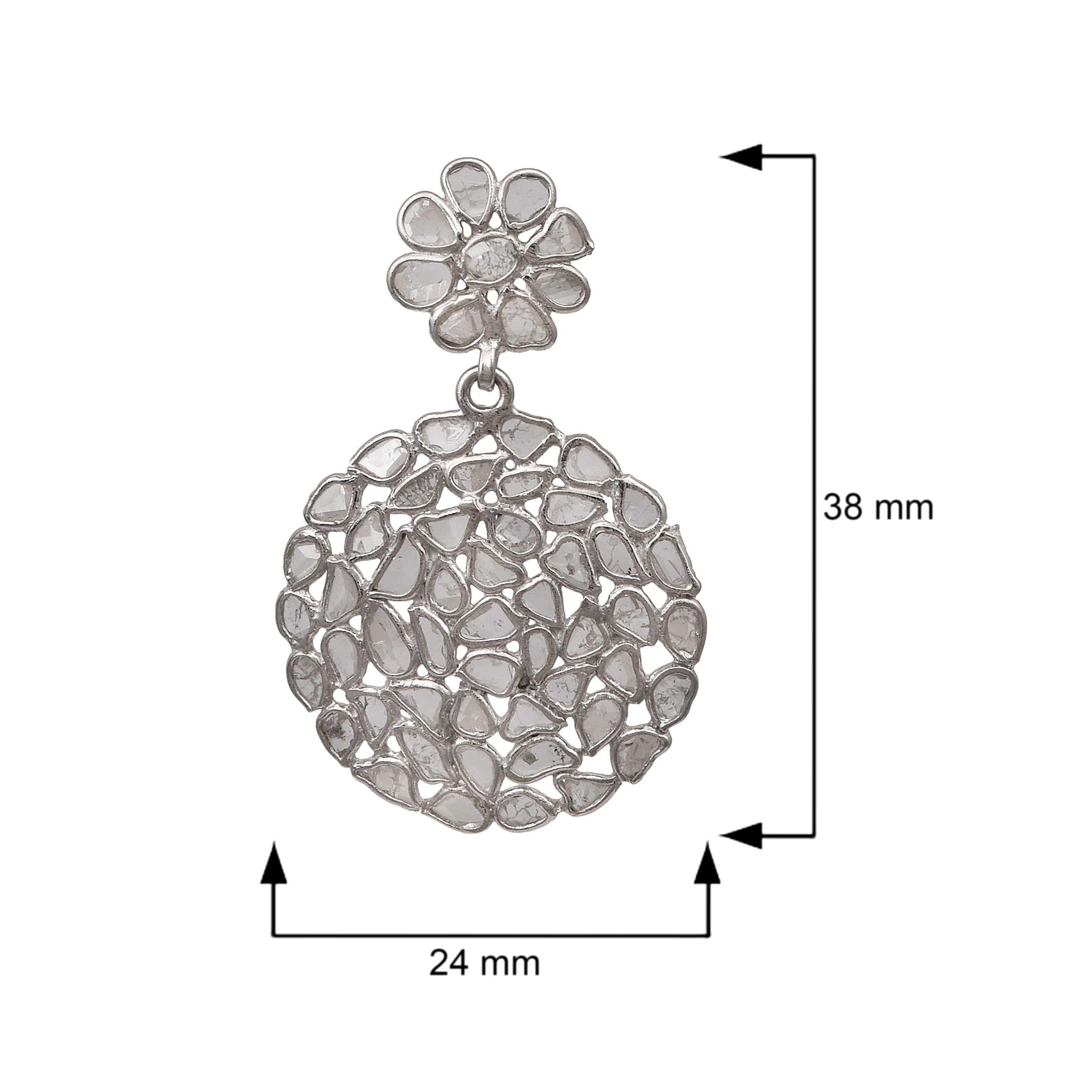 5 CTW Diamond Polki Round Dangle Earrings