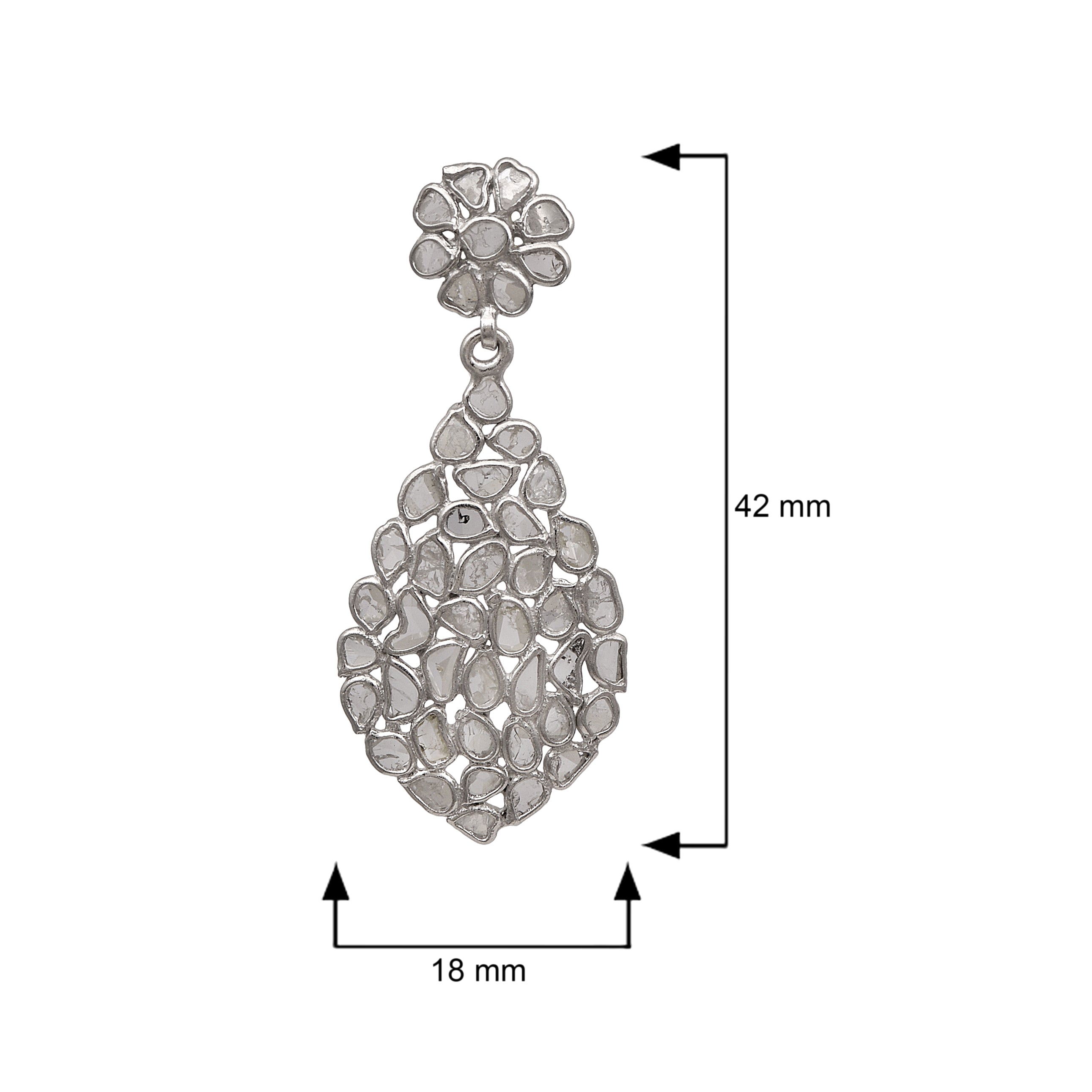 3.25 CTW Diamond Polki Dangle Earrings