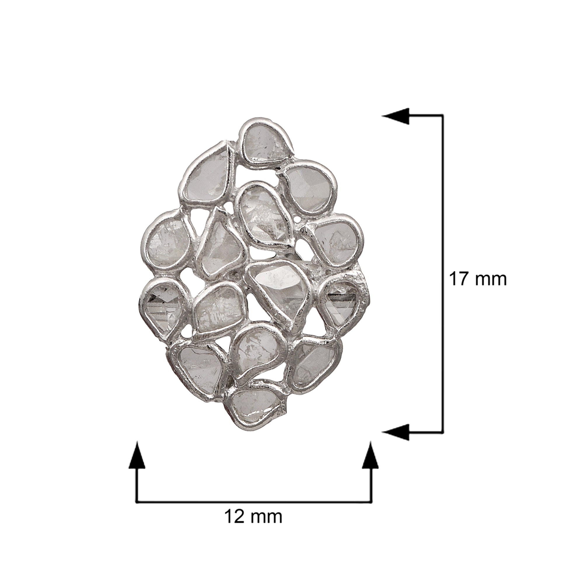 1.20 CTW Diamond Polki Cluster Stud Earrings