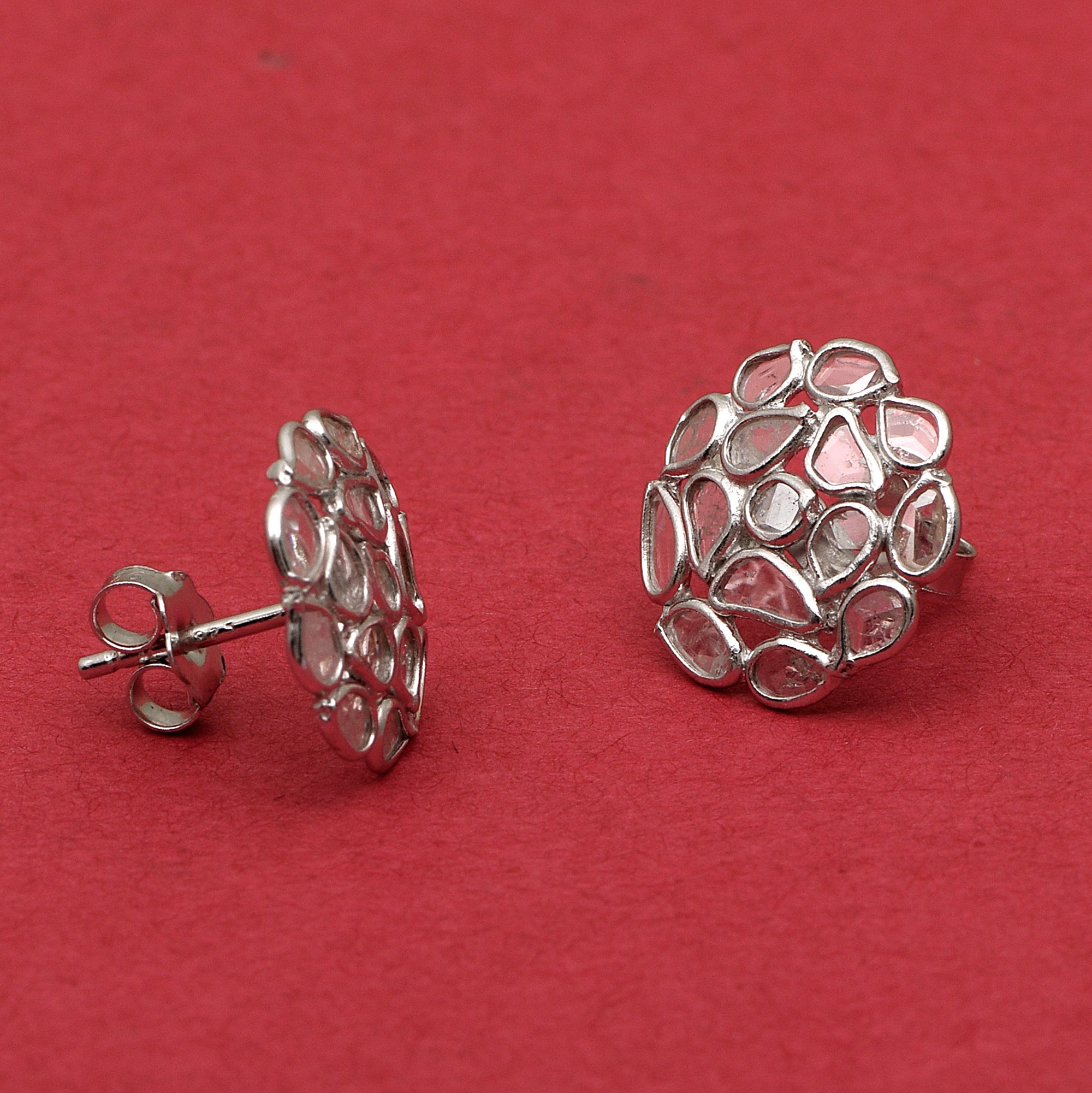 1 CTW Diamond Polki Tinny Studs