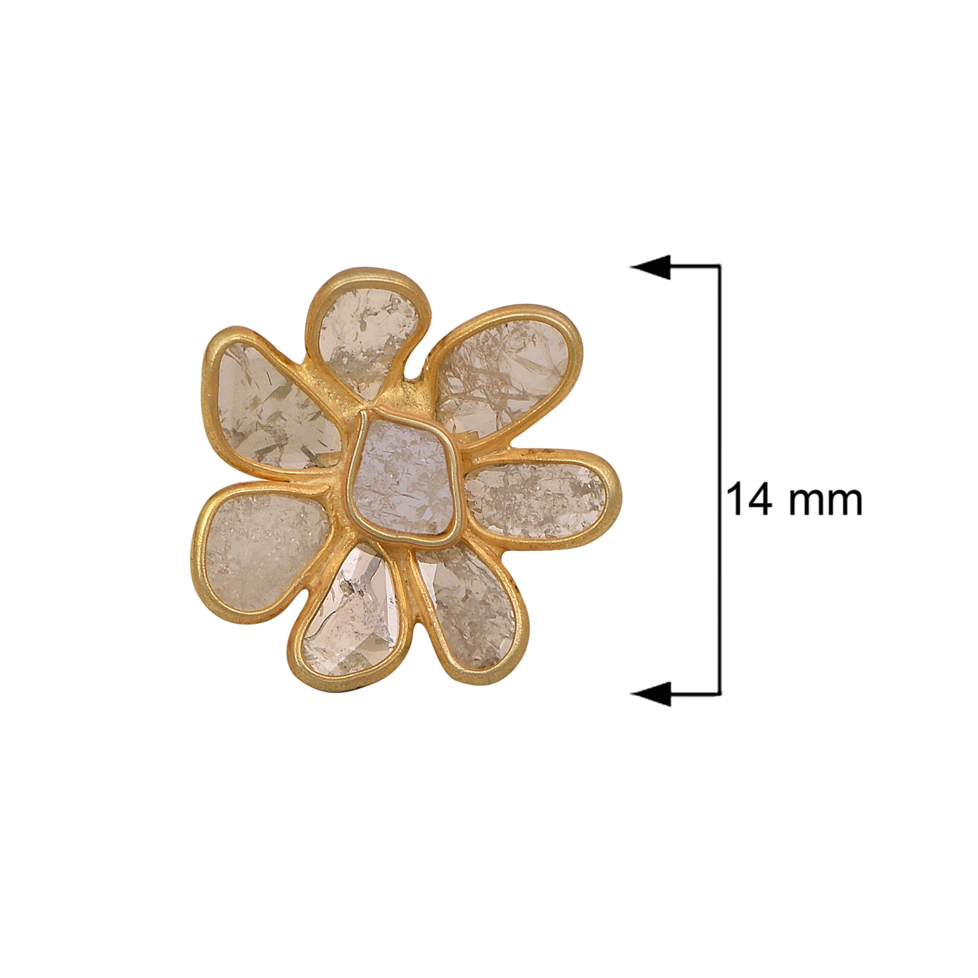 0.50 CTW Diamond Polki Tiny Flower Studs