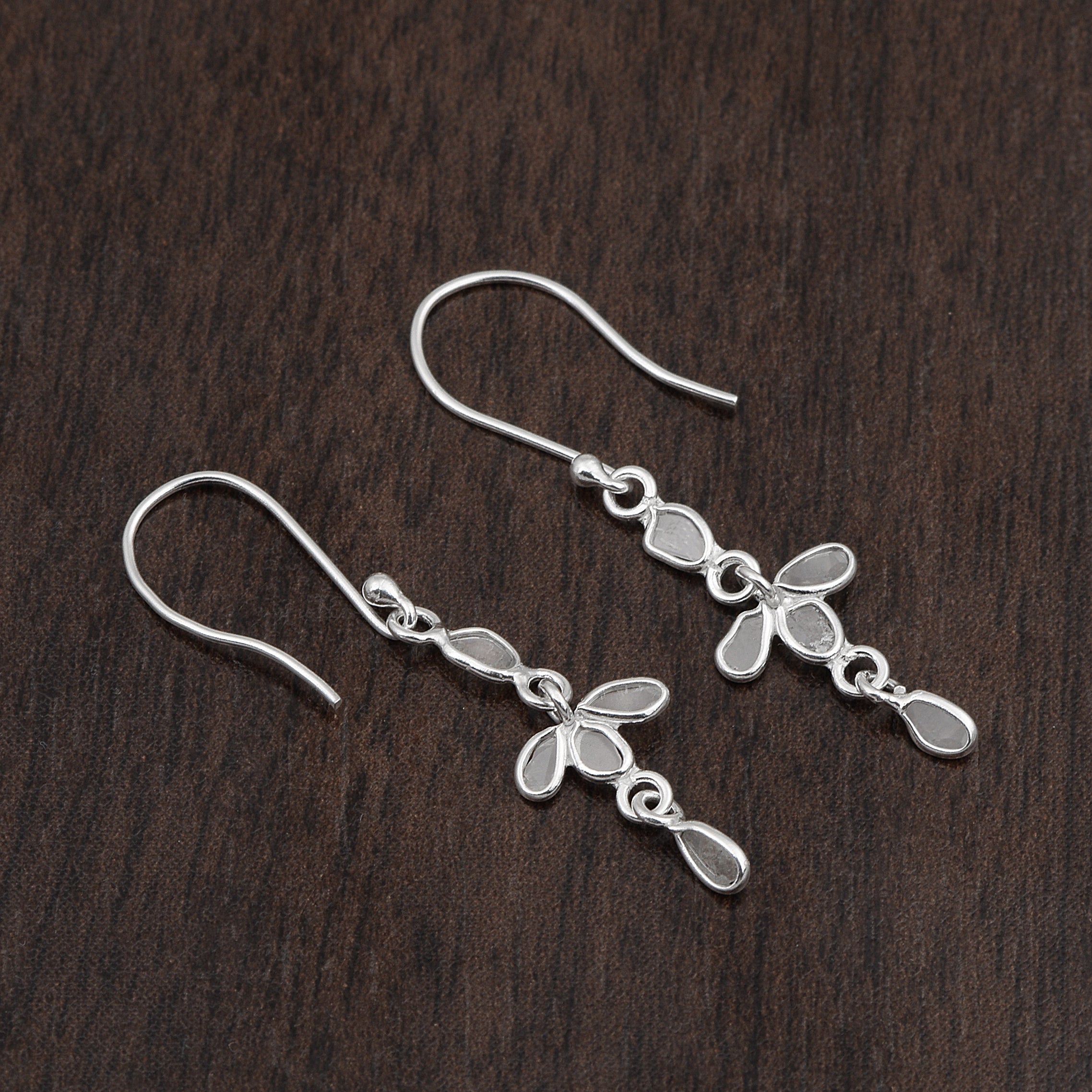 0.50 CTW Diamond Polki Dangles Handmade Earrings