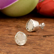 Load image into Gallery viewer, 2 CTW Diamond Polki Solitaire Stud Earrings