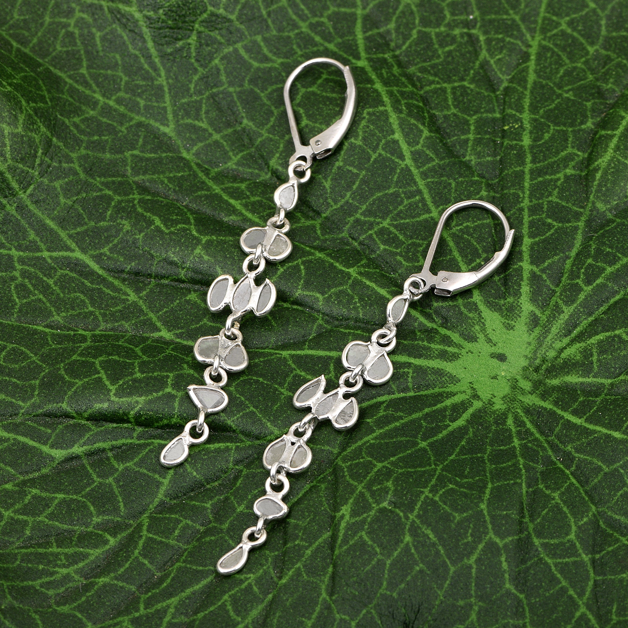 0.50 CTW Diamond Polki Thread Earrings