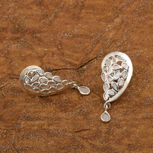 Load image into Gallery viewer, 1 CTW Diamond Polki Half Heart Dangles Earrings