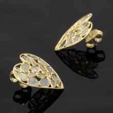 Load image into Gallery viewer, 3 CTW Diamond Polki Heart Earrings