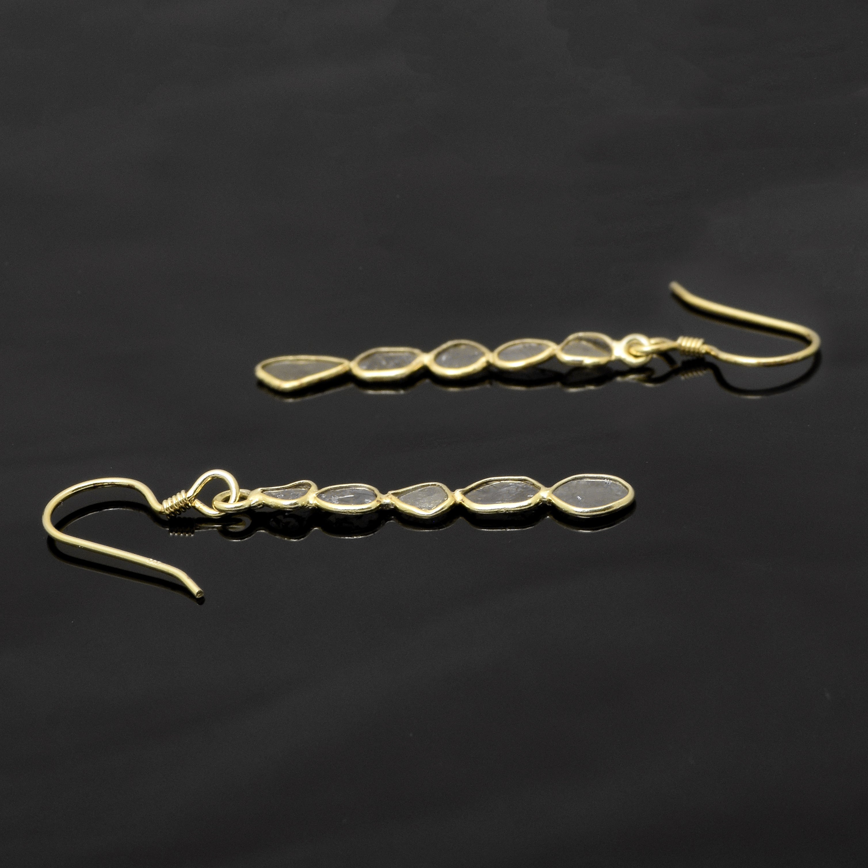 2.00 CTW Diamond Polki Running Dangle Earrings