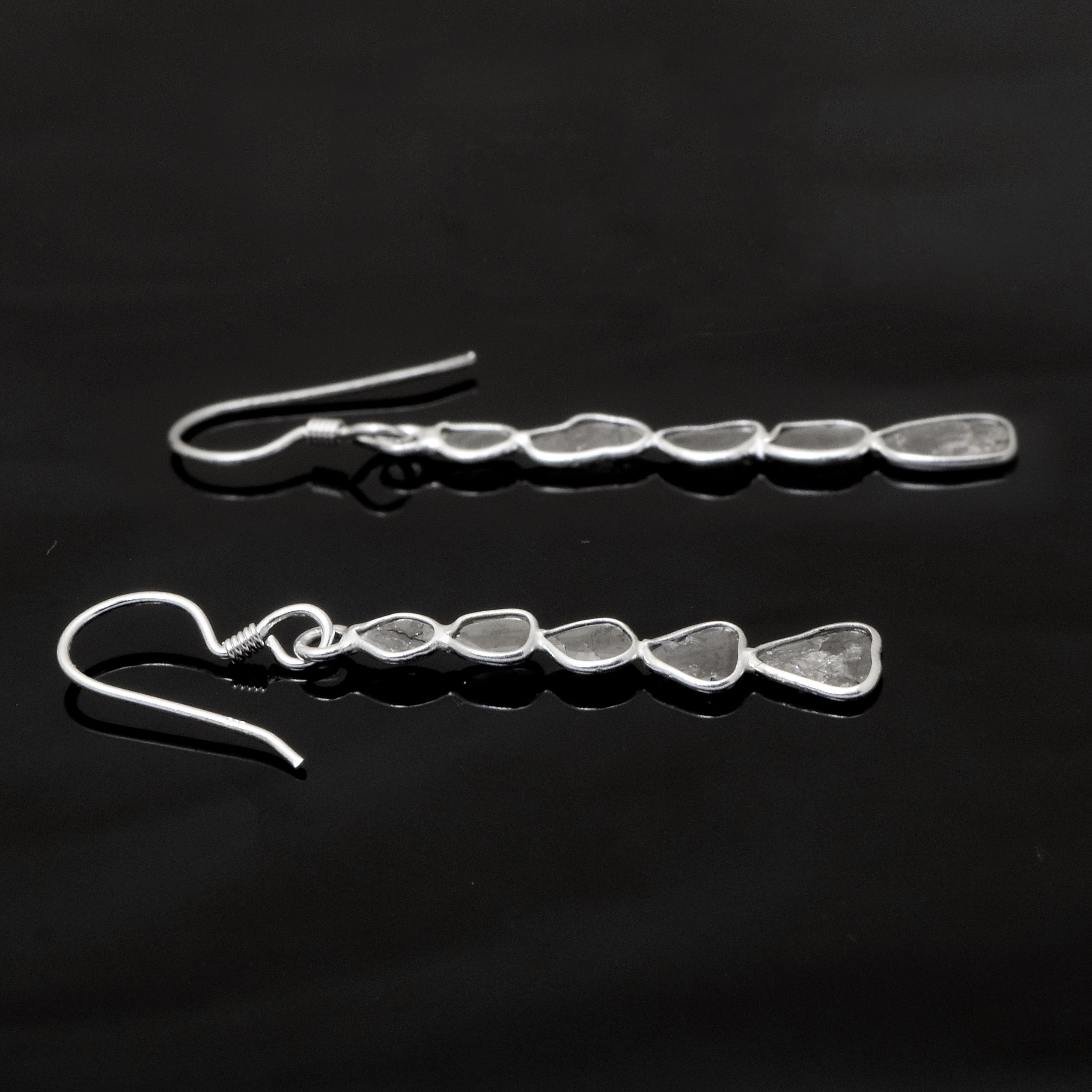 2.00 CTW Diamond Polki Running Dangle Earrings