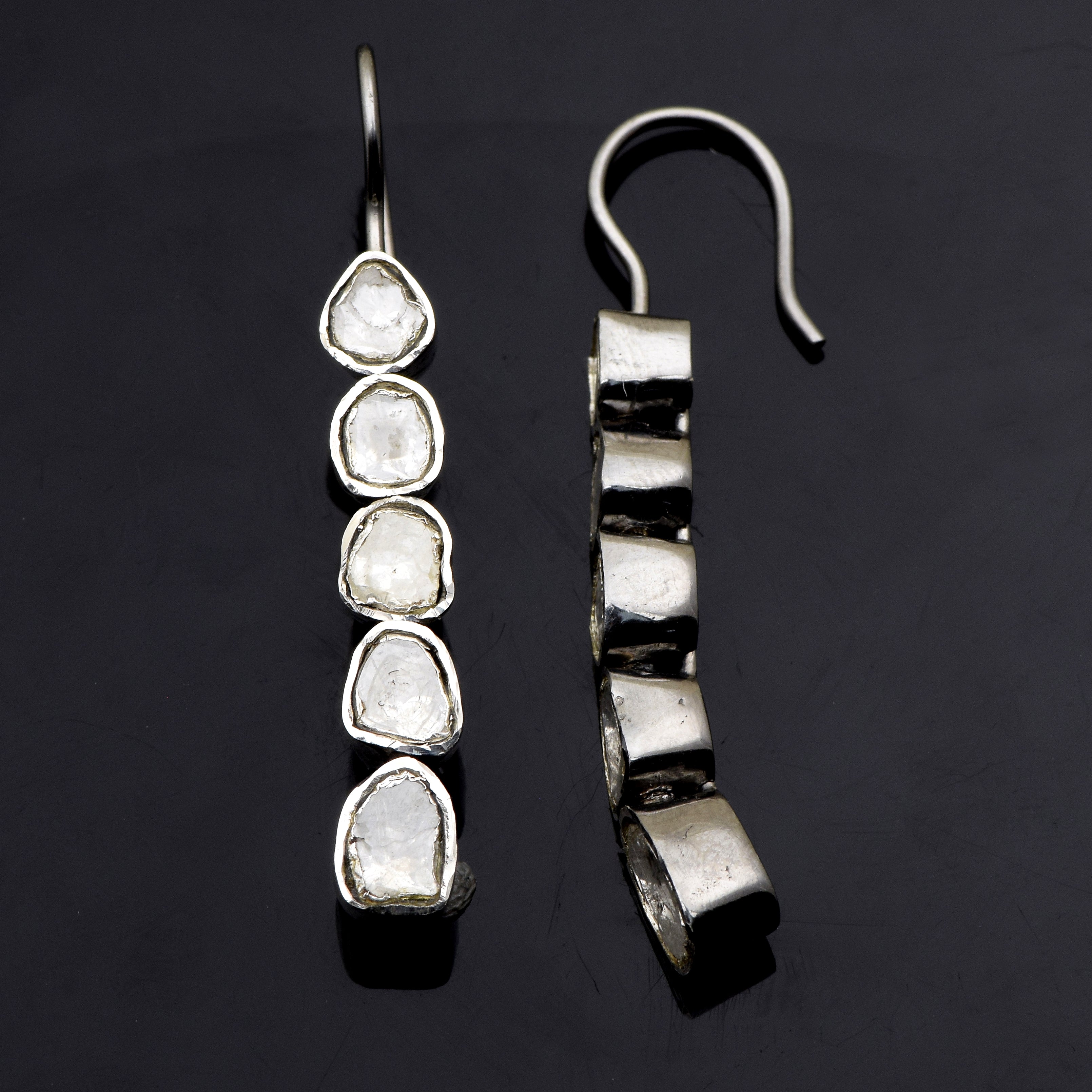 2 CTW Diamond Polki Dangle Earrings